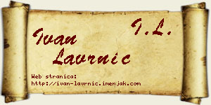 Ivan Lavrnić vizit kartica